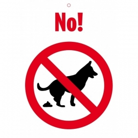 Waakbord NO - verboden te poepen voor honden