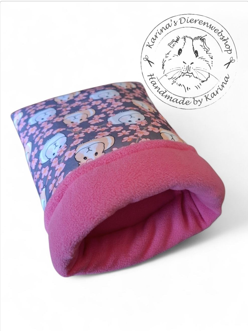 Handgemaakte Slaapzak Deluxe  " Cavia Print kersenbloesem "
