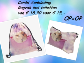 Combi Aanbieding: rugzak en toilettas