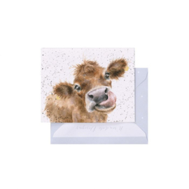 mini card Cow KOE  " Moooo " - Wrendale Designs