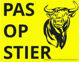 Pas op STIER (hoofd stier)