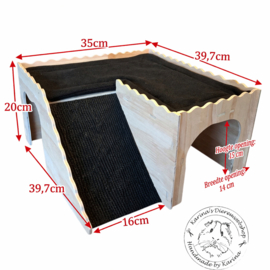 Losse fleece liner voor MEGA houten huis met trap ............ custom made