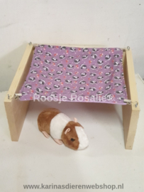 Vrijstaande Hangmat Set staander met 1 matje " Cavia Aardbei Lila " Roosje Rosalie ®