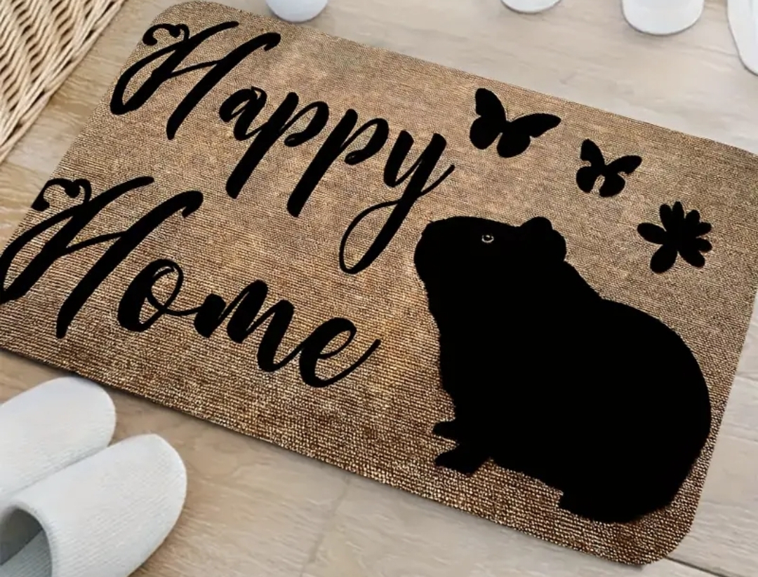 Deurmat Badkamer Mat Tapijt cavia " Happy home "