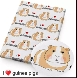 Anti plas Deken  ......  " Cavia Print I Love Guinea Pigs "