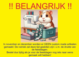 LET OP! in november/december worden er geen sokken op maat gemaakt