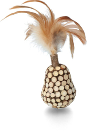 Addicted ! Wooden Wobbler with Feathers - kattenspeelgoed