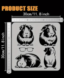 Stencil Tekensjabloon Sjabloonset Mal met Cavia's