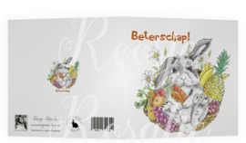 Kaart Beterschap Fruitmand Bunny
