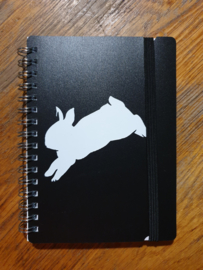 Notitieboekje Springend konijn zwart