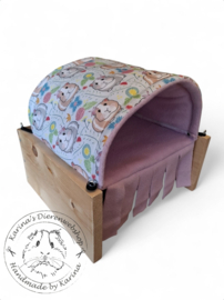 Vrijstaande Hangmat Set staander met schuil hangmat / tunnel  Cavia Print Flowers