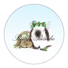 Sticker Kerst engeltjes Konijn ( 4 stuks)