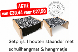 Vrijstaande Hangmat Set staander met 1 matje en 1 schuil hangmatje " ZEBRA  "