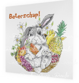 Kaart Beterschap Fruitmand Bunny