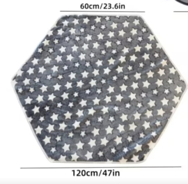 6 kantige waterdichte water absorberende mat Grijs met Sterren