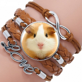 Armband Cavia Love bruine band