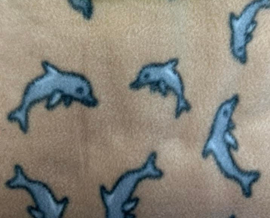 Dolfijnen anti pilling fleece    (meerprijs voor fleece liner / pee pad in deze kleur  OP=OP