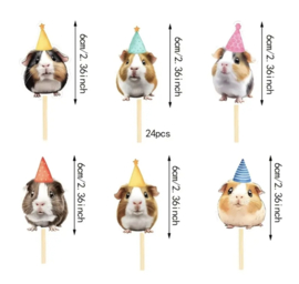 Cupcake Toppers Cavia 24 stuks