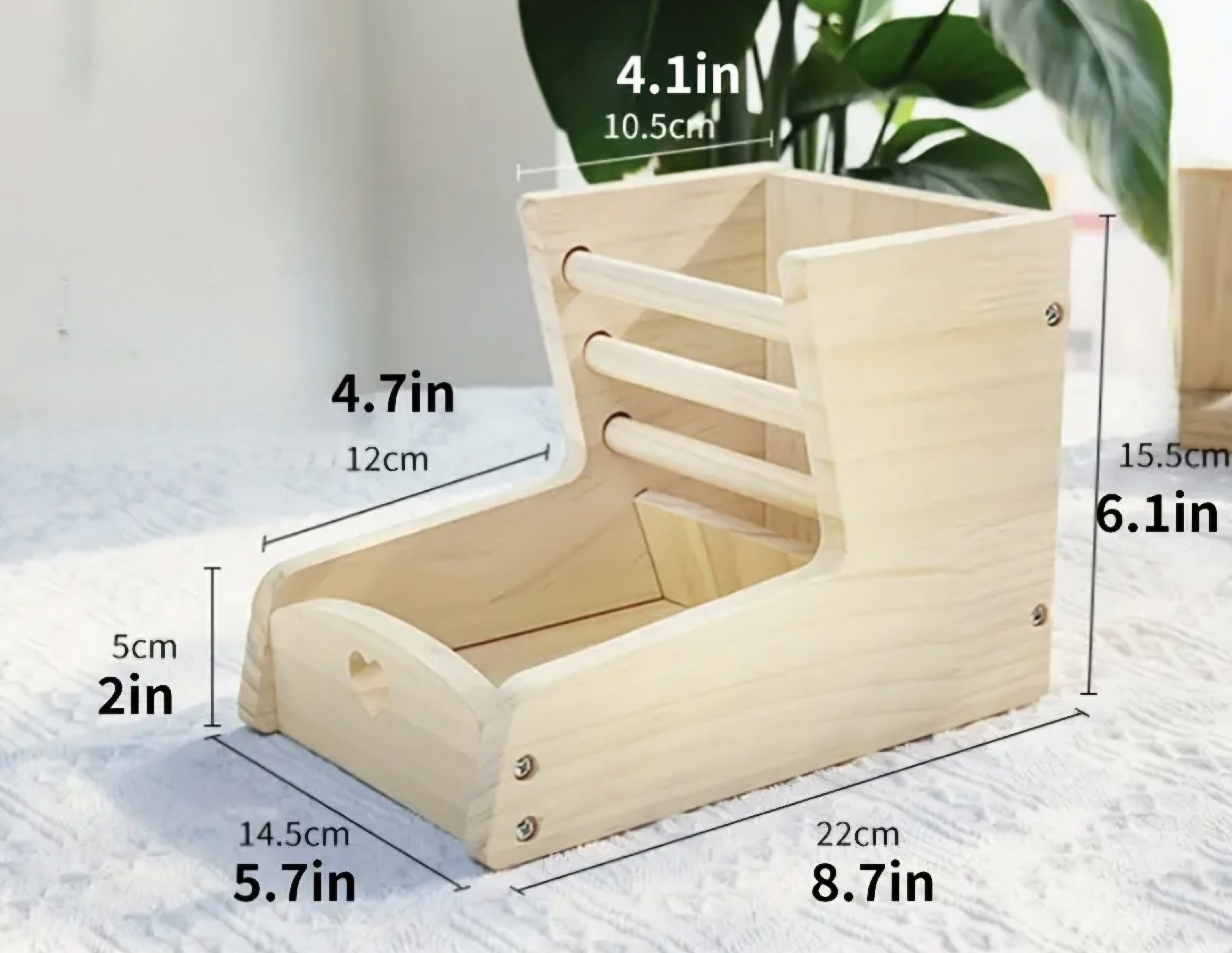 Eetbak met  hooiruif hout