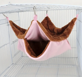 Hangmat dubbel roze/bruin