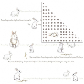 Vivi Gade dubbelzijdig designpapier konijnen 30,5 cm 3 stuks