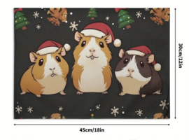 Kerst Placemat 4 x kerst cavia