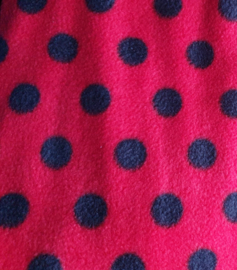 Fleece Rood met zwarte stippen