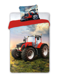 Dekbedovertrek Rode Tractor   - Eenpersoons - 140x200 cm