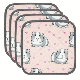 4 x anti plas mat  30 x 30 cm Guinea Pig Love