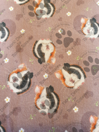Stof Cavia Hartjes & Bloemetjes Taupe van RoosjeRosalie  ®