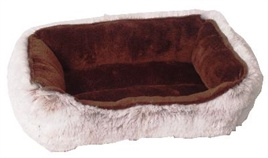 Divan Bed Pluche Bruin Wit