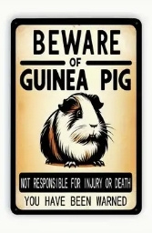 Beware of Guinea Pig! Metalen Waakbord 20 x 30 cm