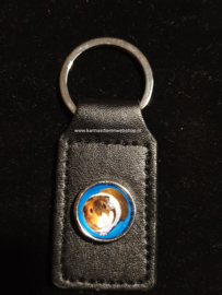 Leren Sleutelhanger Chunk Cavia zwart