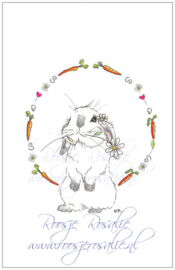 Kaart Konijn Bunny Flower Gift