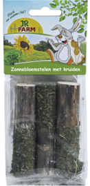 JR Farm knaagdier zonnebloemstelen met kruiden, 20 gram