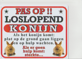 Waakbord loslopend konijn