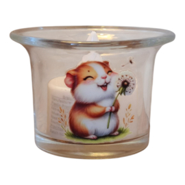 Waxinelicht houder met led verlichting Cavia Paardenbloem
