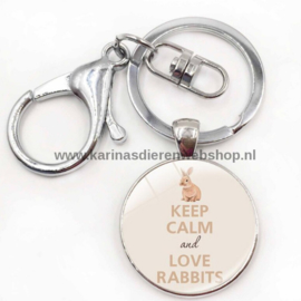 Sleutelhanger Keep Calm and Love Rabbits