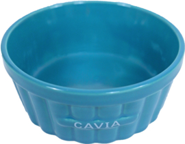 Cavia eetbak steen ribbel blauw, 12 cm