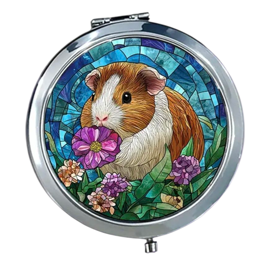 opvouwbare make up spiegel Cavia met bloem