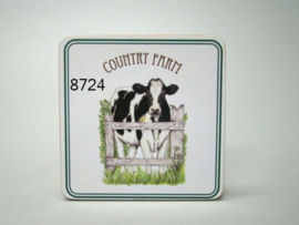 Onderzetter Koe Country Farm 4 stuks