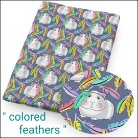 Anti plas Deken XL  .....   " Cavia Print  Colored Feathers "
