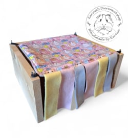 Vrijstaande Hangmat Set staander met 1 schuil hangmatje " cavia print Happy Birthday "