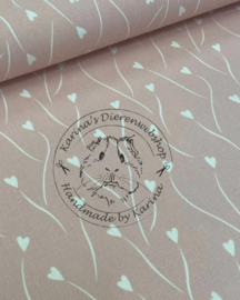 Slaap Tunnel " Hartjes Roze met kobaltblauw "