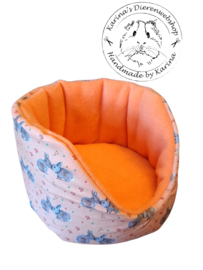 Snuggle bed  " Konijntjes Oranje " van RoosjeRosalie stof