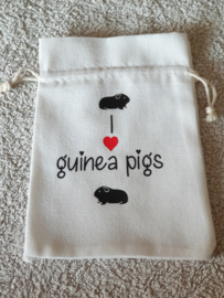 Katoenen zakje I Love Guinea Pigs