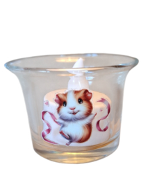 Waxinelicht houder met led verlichting Cavia dansen