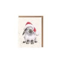 mini card KERST konijn  " Ho Ho Ho! " - Wrendale Designs