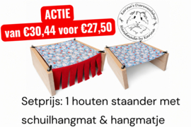 Vrijstaande Hangmat Set staander met 1 matje en 1 schuil hangmatje " cavia print Sneeuwpop "