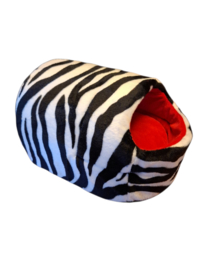 Bed model "Schoen "  kleur zebra / rood